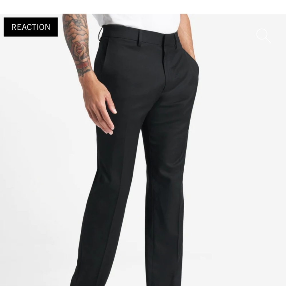 Kenneth Cole Reaction Men's Stretch Modern-Fit Flat-Front Pant 36×29